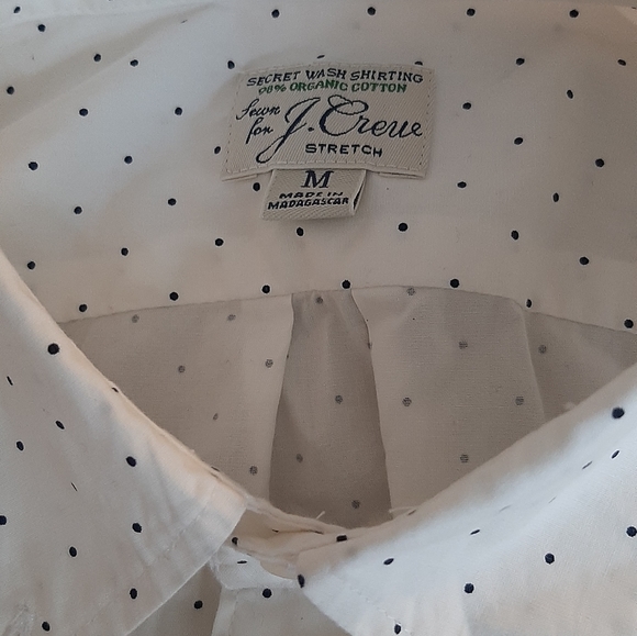 J CREW SLIM STRETCH SECRET WASH SHIRTING.98% ORGANIC COTTON.SZ::M MINI DOTS. - Picture 3 of 8